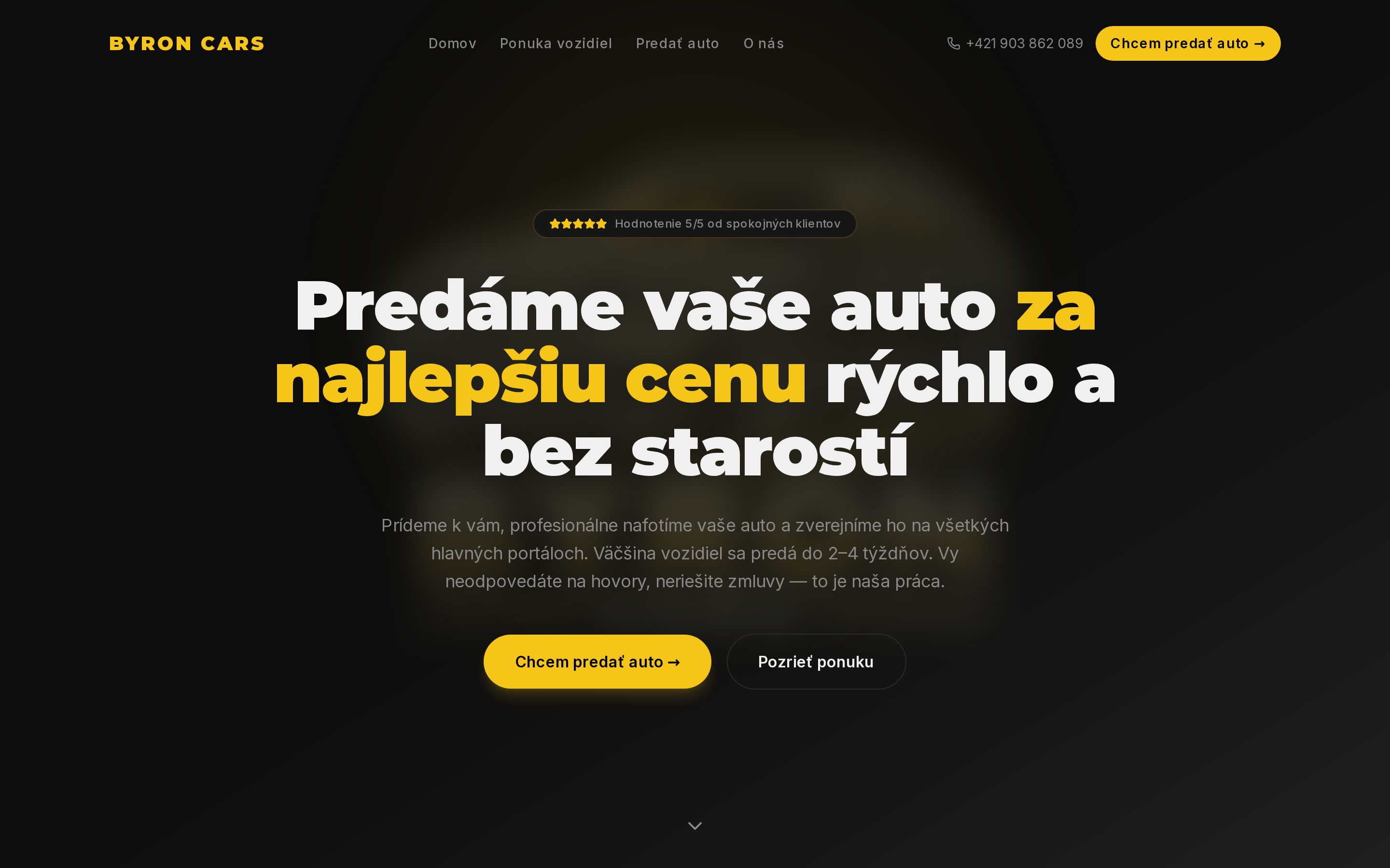 Náhľad webu byroncars.sk